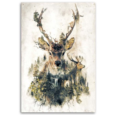 Obraz na płótnie, Artystyczny jeleń - 70x100