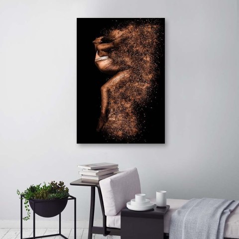 Obraz na płótnie, Piękna kobieta w złotym pyle - 40x60