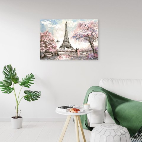 Obraz na płótnie, Wieża Eiffla wiosną - 120x80