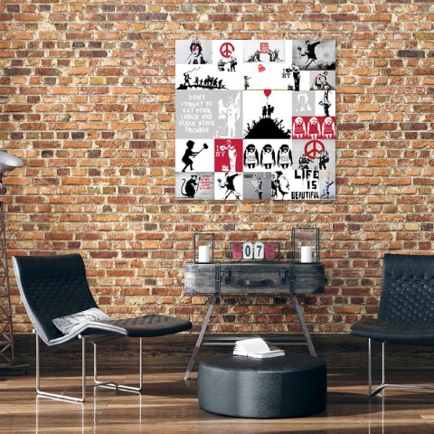 Obraz, Banksy street art graffiti kolaż - 60x60