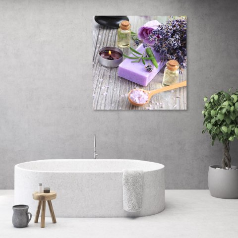 Obraz na płótnie, Fioletowe mydło, zen, spa - 30x30