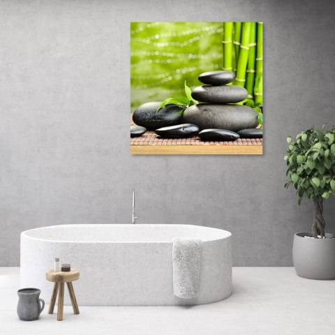 Obraz na płótnie, Kamienie liście zen spa - 40x40