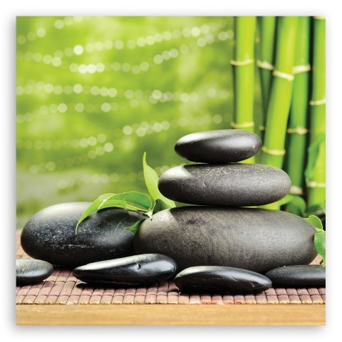 Obraz na płótnie, Kamienie liście zen spa - 40x40