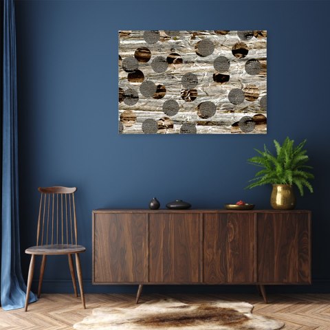 Obraz na płótnie, Brązowe koła abstrakcja - 60x40