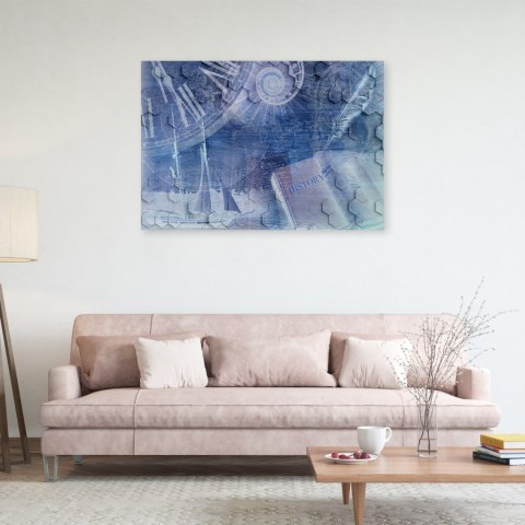 Obraz na płótnie, Abstrakcja niebieska - 100x70
