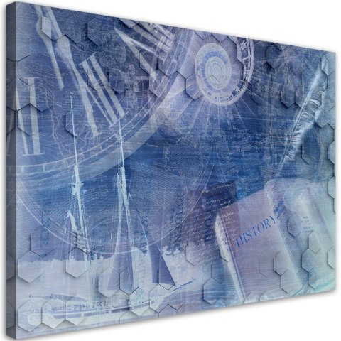 Obraz na płótnie, Abstrakcja niebieska - 60x40