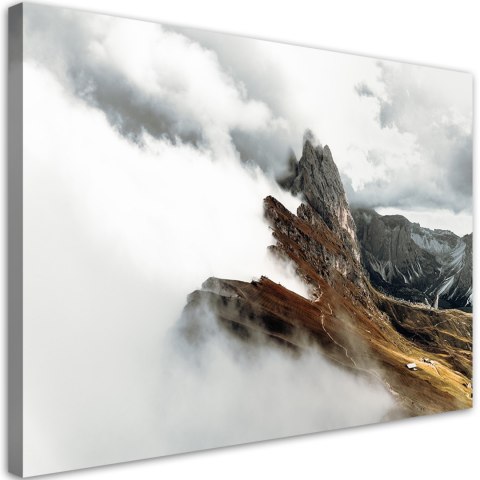 Obraz na płótnie, Górski szczyt w chmurach - 60x40