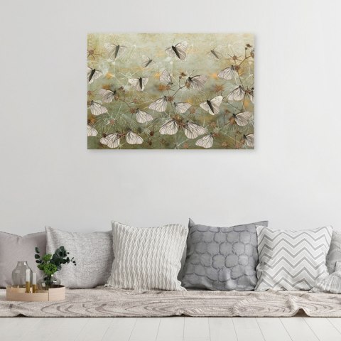 Obraz, Abstrakcyjne motyle na łące - 90x60