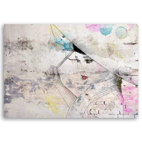Obraz na płótnie, Gejsza trzymająca parasol - 90x60