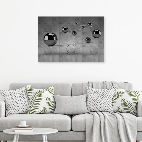 Obraz, Srebrne kule 3D - 60x40