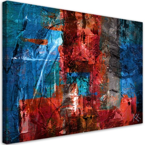 Obraz na płótnie, Czerwona abstrakcja ręcznie malowana - 60x40