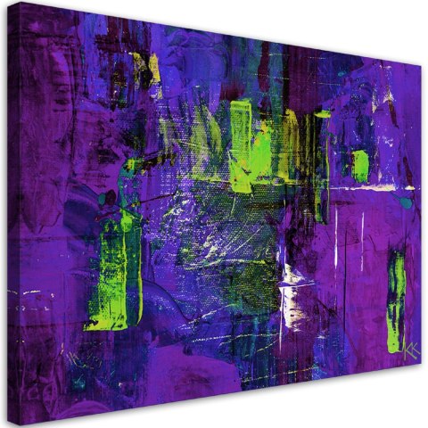 Obraz na płótnie, Fioletowa abstrakcja ręcznie malowana - 120x80