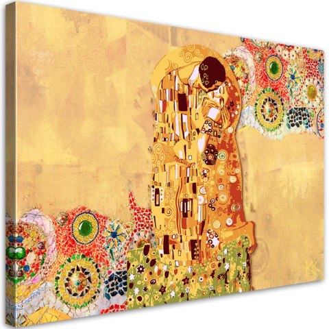 Obraz na płótnie, Gustav Klimt Spełnienie Kobieta Abstrakcja - 60x40