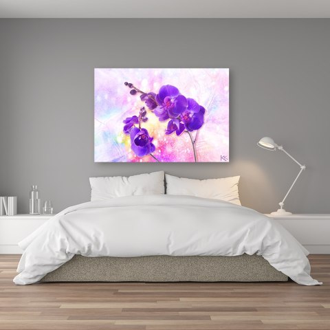 Obraz, Fioletowy kwiat orchidei - 100x70