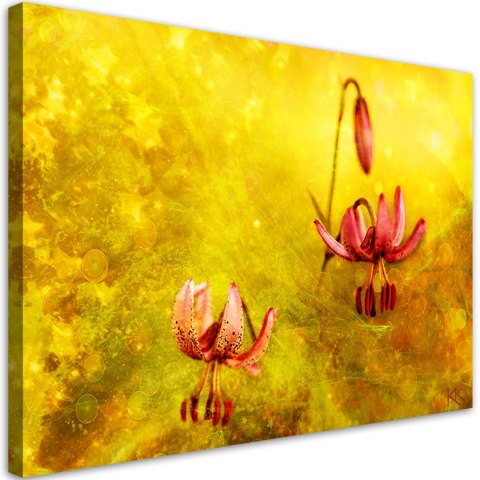 Obraz na płótnie, Zwiędłe tulipany kwiaty - 90x60