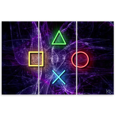 Obraz 3 częściowy na płótnie, Przyciski do kontrolera - 120x80