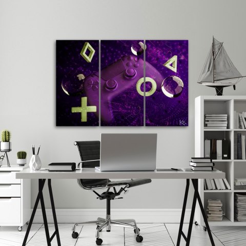 Obraz trzyczęściowy na płótnie, Konsola do Gry - 120x80