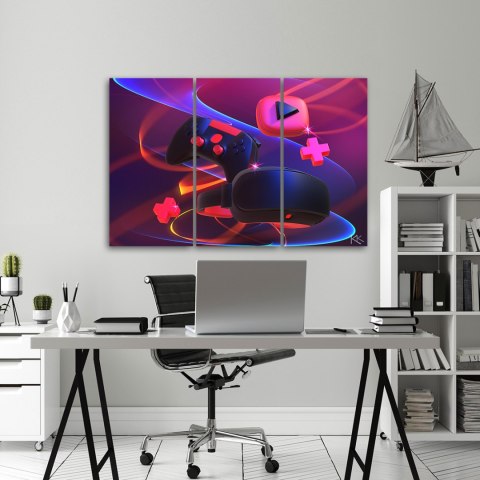 Obraz trzyczęściowy na płótnie, Zestaw dla gracza - 60x40
