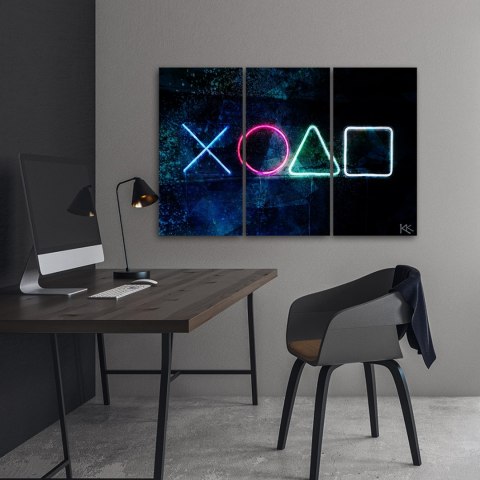 Obraz 3 częściowy na płótnie, Konsola do Gry - 90x60