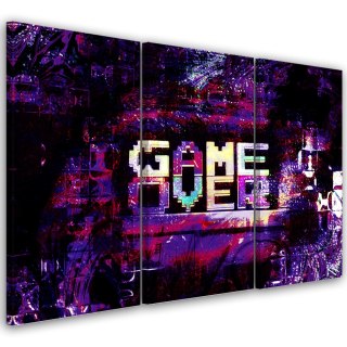 Obraz trzyczęściowy na płótnie, Abstrakcyjny napis Game Over - 120x80