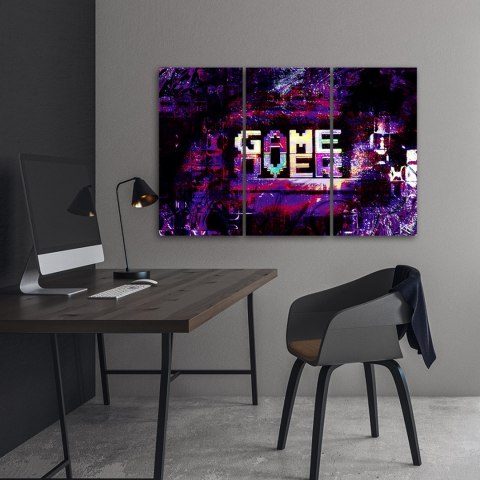 Obraz trzyczęściowy na płótnie, Abstrakcyjny napis Game Over - 90x60