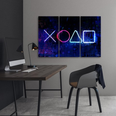 Obraz trzyczęściowy na płótnie, Przyciski do kontrolera - 90x60