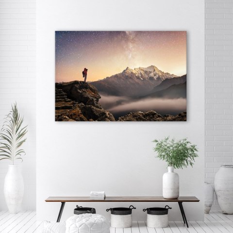 Obraz na płótnie, Wspinaczka górska Gwiazdy Niebo - 120x80