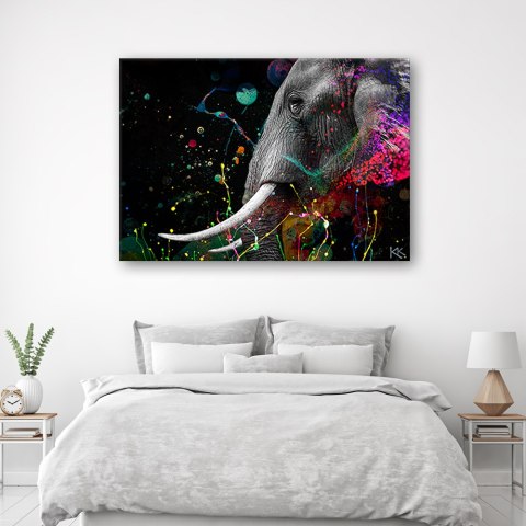 Obraz na płótnie, Słoń afrykański abstrakcja - 60x40