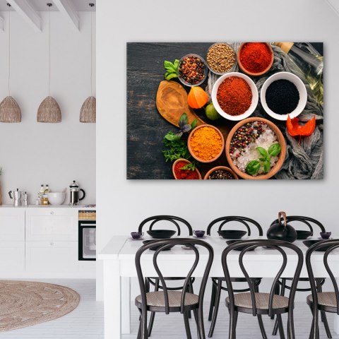 Obraz na płótnie, Świeże przyprawy w kuchni - 100x70