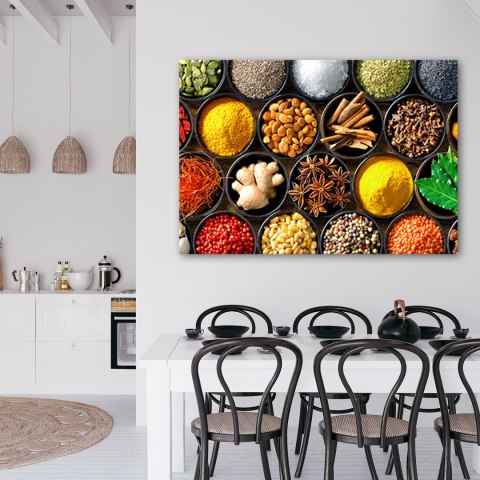 Obraz na płótnie, Zioła przyprawy do kuchni - 120x80