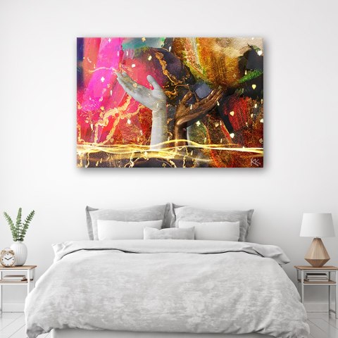 Obraz na płótnie, Kolorowe Ręce Abstrakcja - 60x40