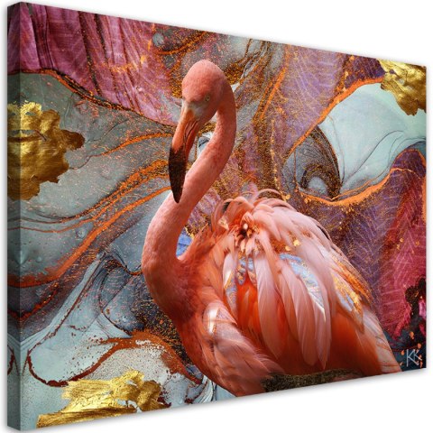 Obraz na płótnie, Różowy flaming abstrakcja - 90x60