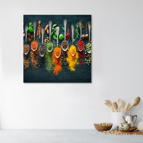 Obraz na płótnie, Zioła przyprawy do kuchni - 30x30