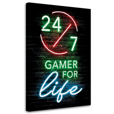Obraz, Napis Gamer for life - 70x100