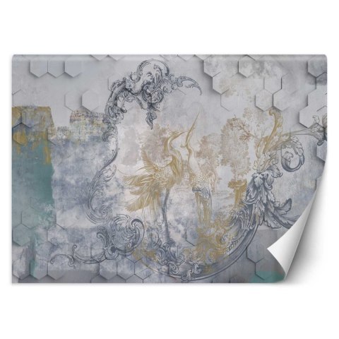 Fototapeta, Szare ptaki freski - 100x70