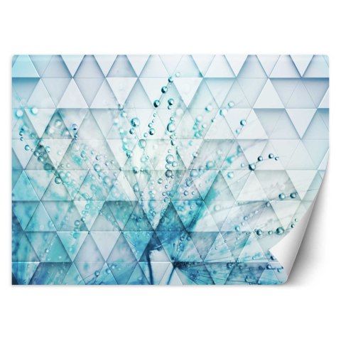 Fototapeta, Turkusowy dmuchawiec w kroplach rosy - 100x70