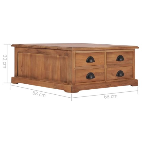 Stolik kawowy, 68 x 68 x 30 cm, lite drewno tekowe