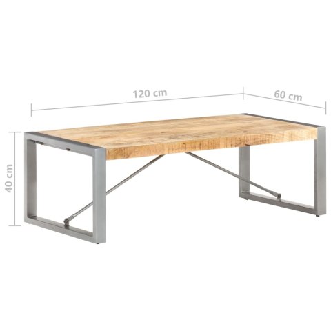 Stolik kawowy, 120 x 60 x 40 cm, surowe drewno mango