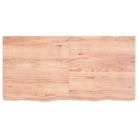 Półka jasnobrązowa, 120x60x6 cm, lite drewno dębowe