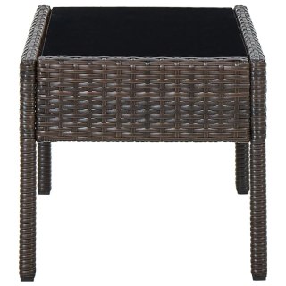 Stolik ogrodowy, brązowy, 75x40x37 cm, rattan PE