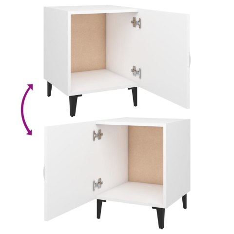 Szafki nocne, 2 szt., białe, materiał drewnopochodny
