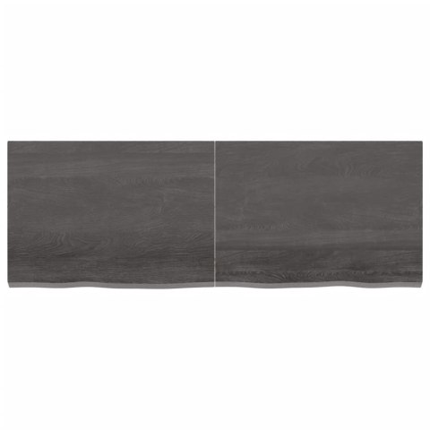 Półka, ciemnoszara, 140x50x4 cm, wykończone lite drewno dębowe