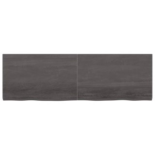 Półka, ciemnoszara, 160x50x4 cm, wykończone lite drewno dębowe
