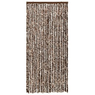 Zasłona przeciwko owadom, brąz i biel, 90x220 cm, szenil