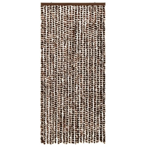 Zasłona przeciwko owadom, brąz i biel, 90x220 cm, szenil