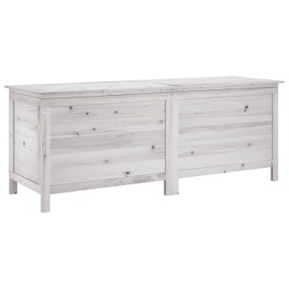 Skrzynia ogrodowa, biała, 150x50x56,5 cm, lite drewno jodłowe