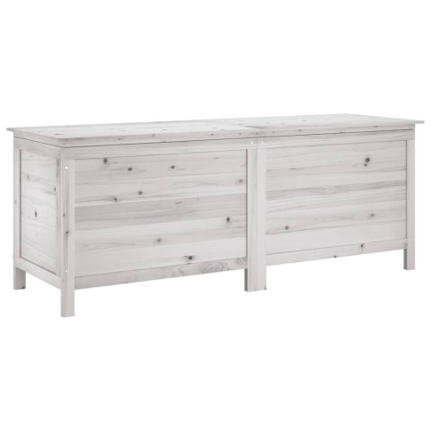 Skrzynia ogrodowa, biała, 150x50x56,5 cm, lite drewno jodłowe