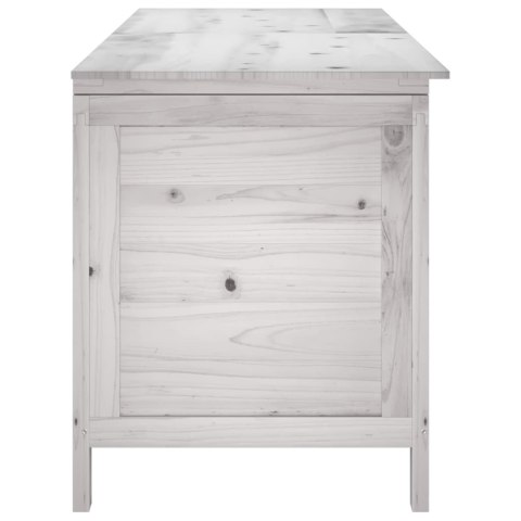 Skrzynia ogrodowa, biała, 150x50x56,5 cm, lite drewno jodłowe
