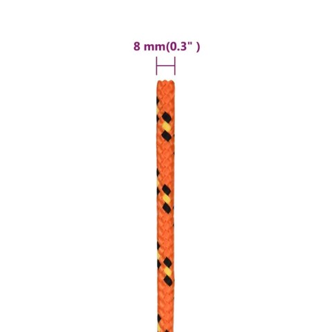 Linka żeglarska, pomarańczowa, 8 mm, 250 m, polipropylen