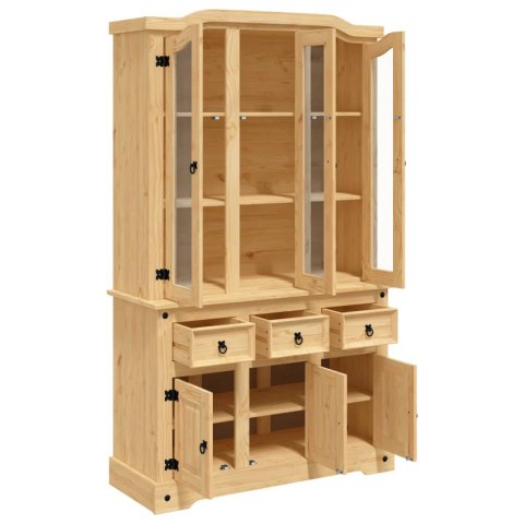 Kredens Corona, miodowy, 112x43x196 cm, lite drewno sosnowe